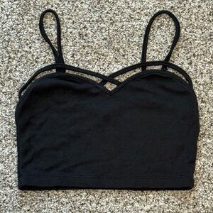 Brandy Melville black strappy bralette crop tank